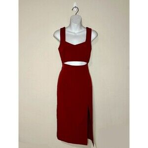 Lulus "Under My Spell" Wine Red Cutout Sleeveless Midi Dress Size Medium EUC!!!